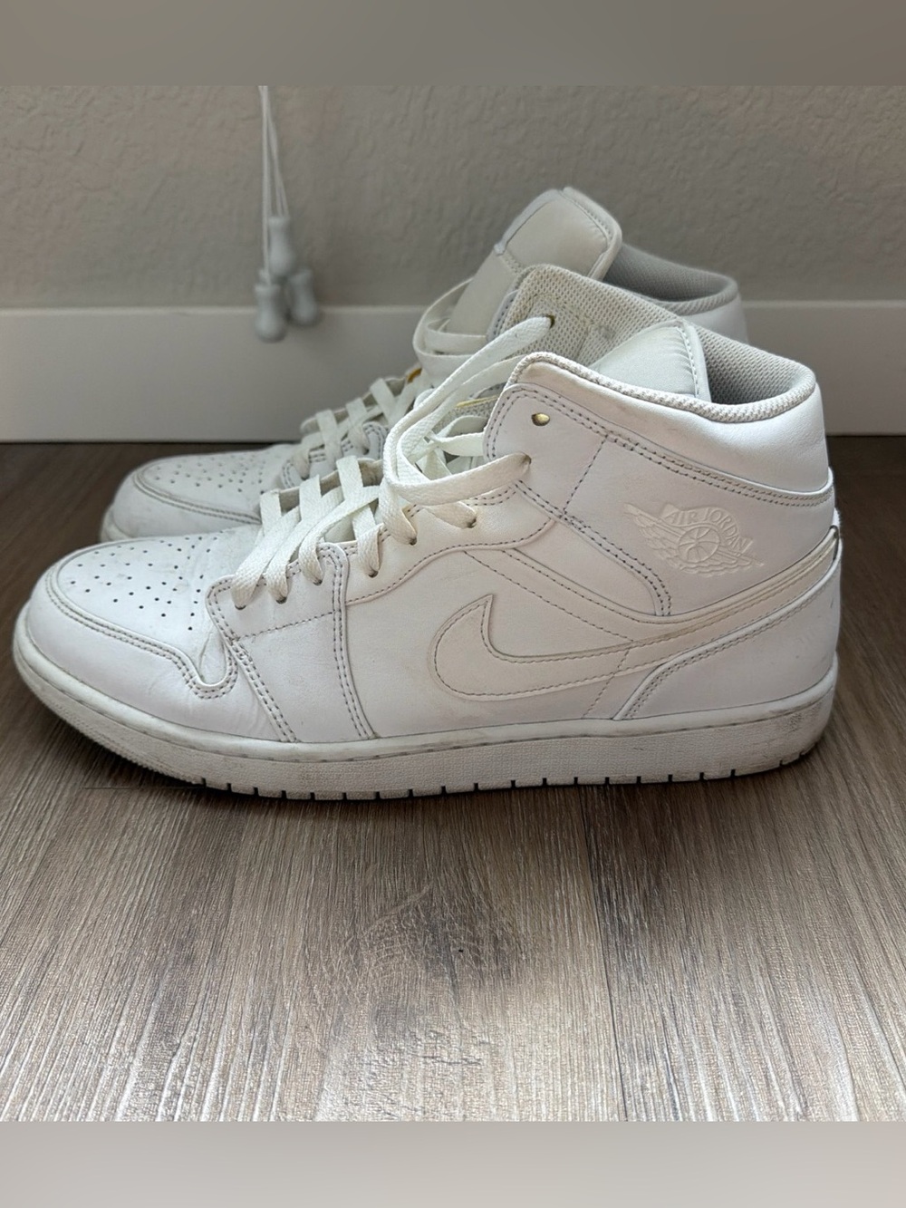Nike Air Jordan 1 Mid All-White Sneakers